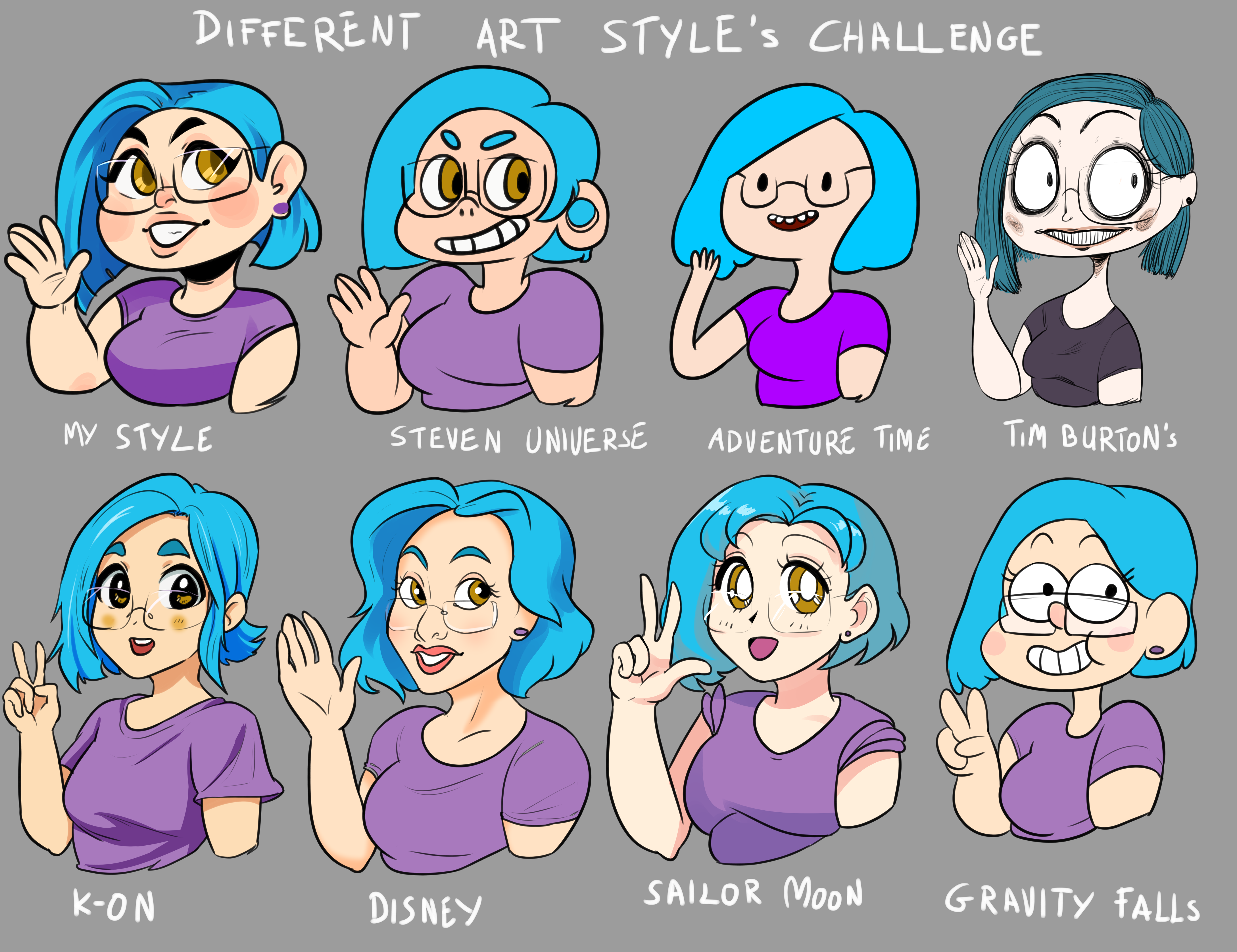 Art style challenge, Different art styles, Different drawing styles