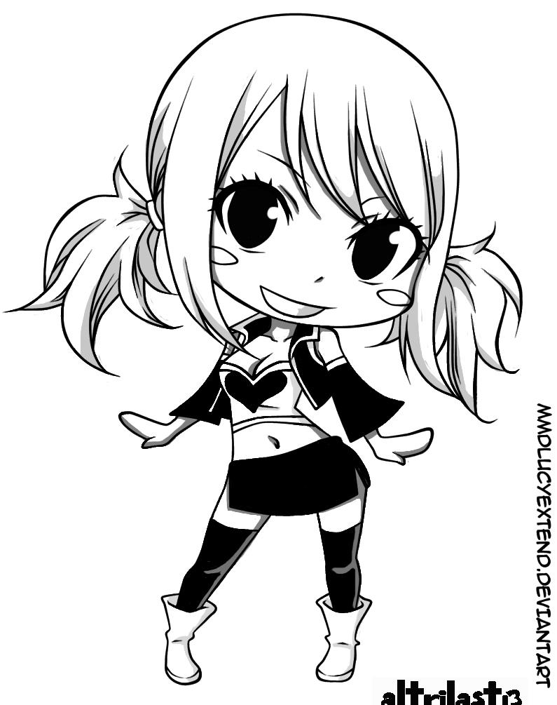 Fairy Tail Chibi Lucy Coloring Page Sketch Coloring Page