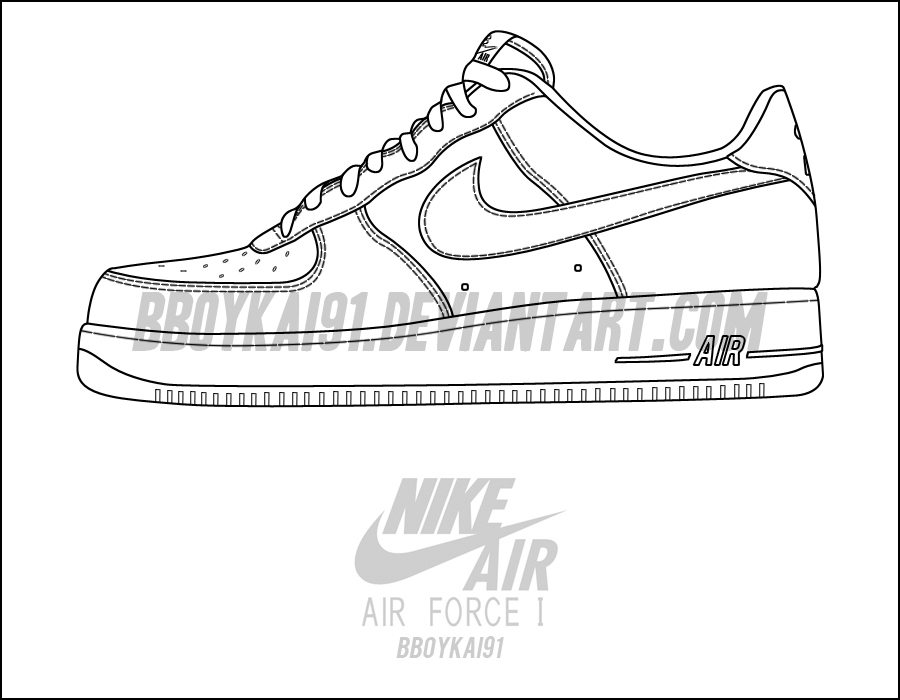 Nike Air Force 1 Low Template by BBoyKai91 on DeviantArt