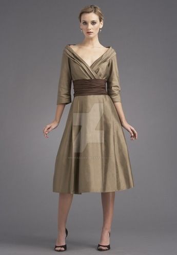 Mother Of The Bride Tea Length Dress - Ocodea.com