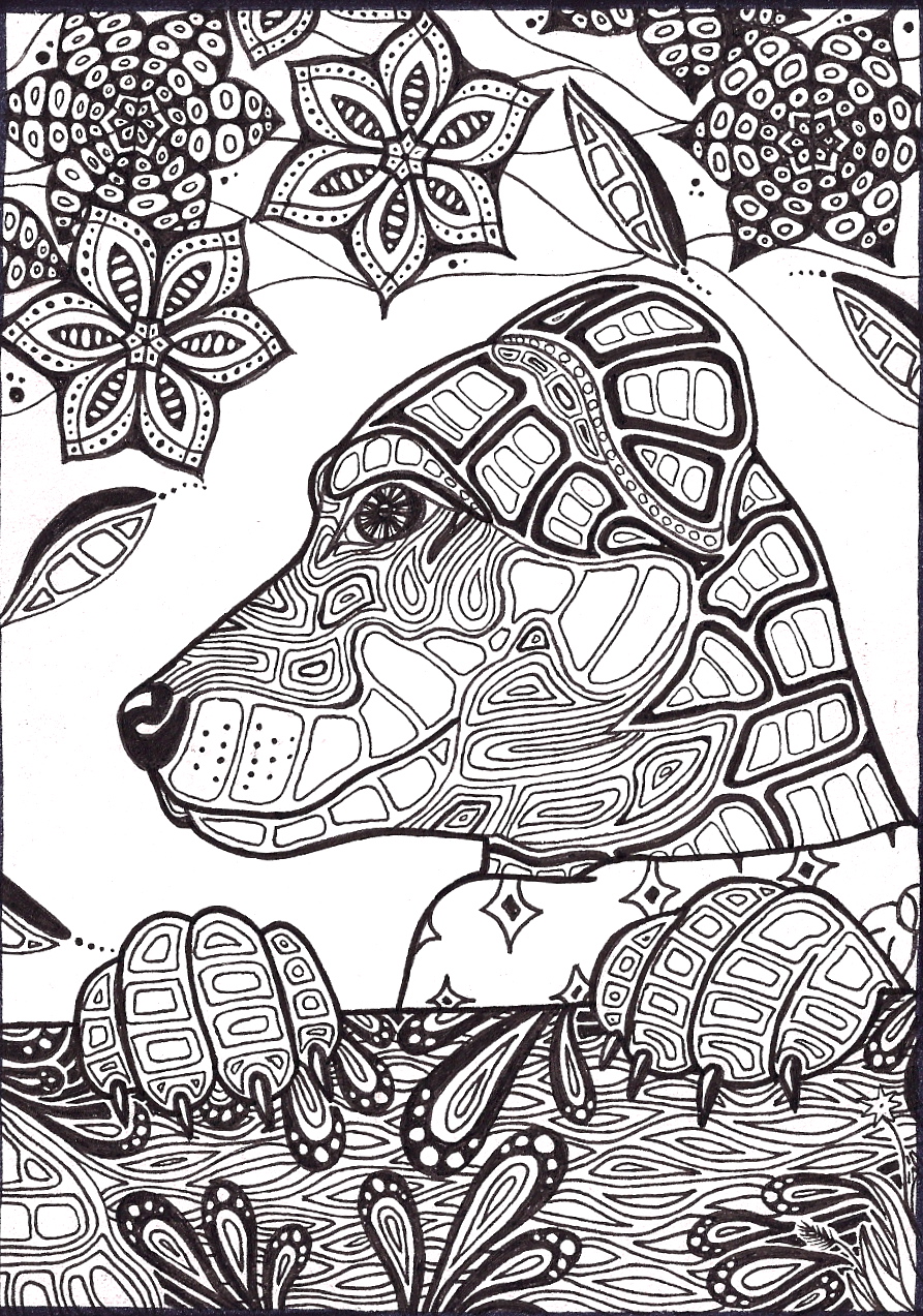 mandala coloring pages medium dog - photo #14