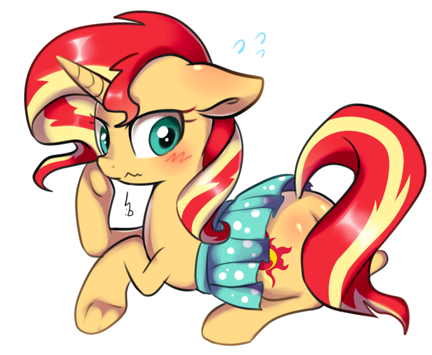 sunset_shimmer_is_wearing_a_dress_by_had
