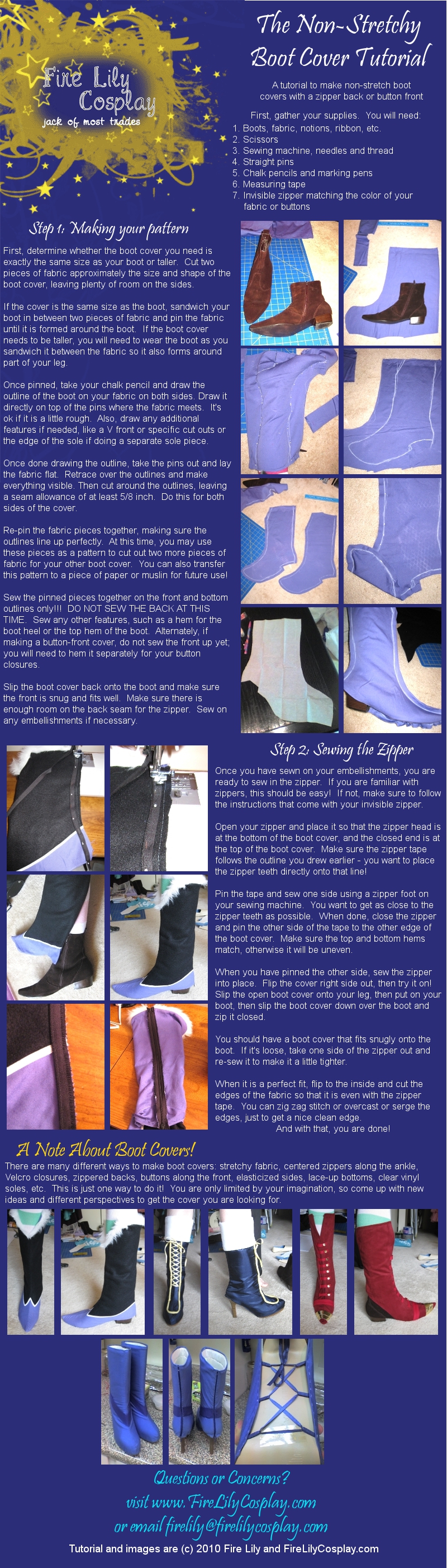No-Stretch Boot Cover Tutorial by FireLilyCosplay on DeviantArt