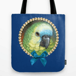 Blue Fronted Amazon Parrot Realistic Painting Tote Bag