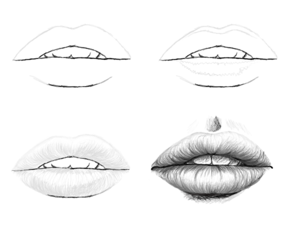Sketch Tutorials Lips (4 steps) by Laiany on DeviantArt