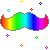 Rainbow moustache
