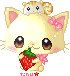 [F2U] PIXEL - Cat and Strawberry by tinuleaf