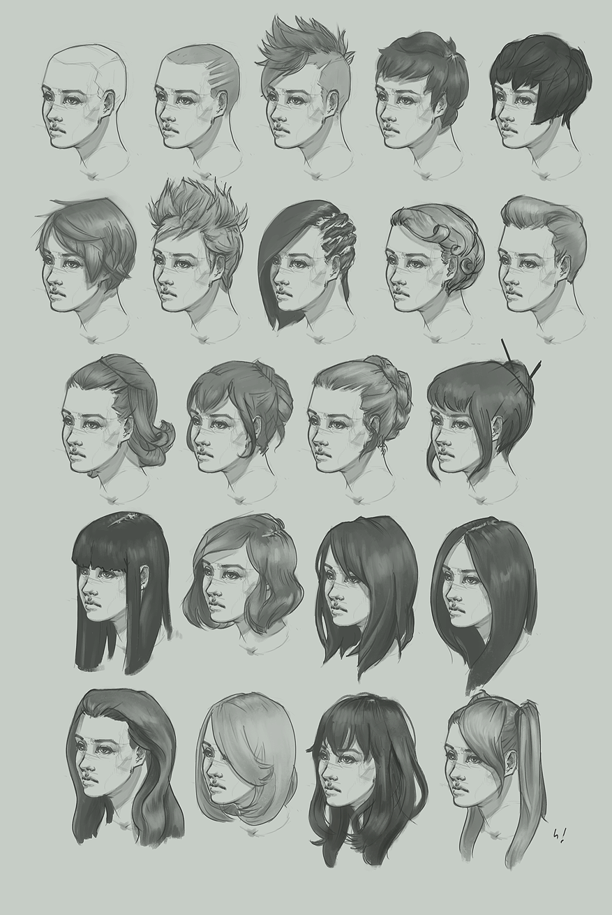 Hairstyle study by ArtOfhKm on DeviantArt